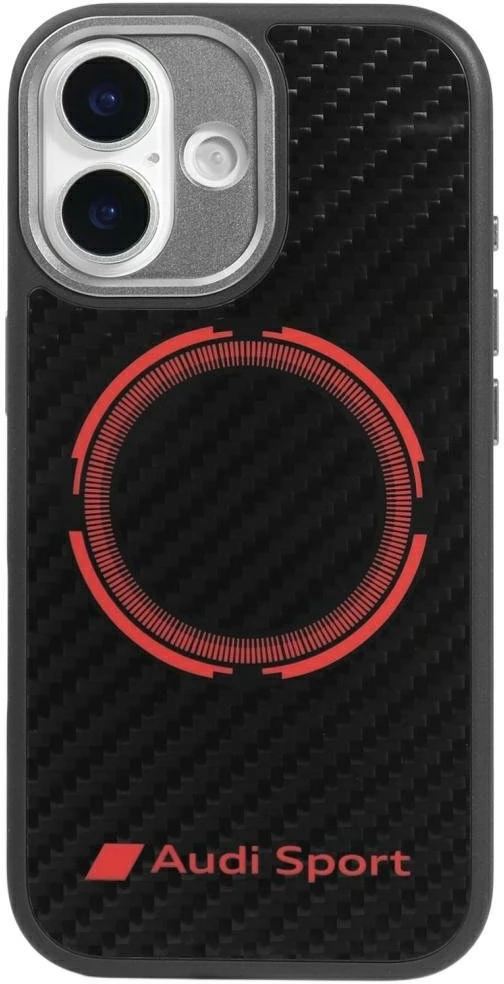 Dėklas Audi RSQ Carbon Fiber Sport Raudona Circle MagSafe for Apple iPhone 17 juodos spalvos