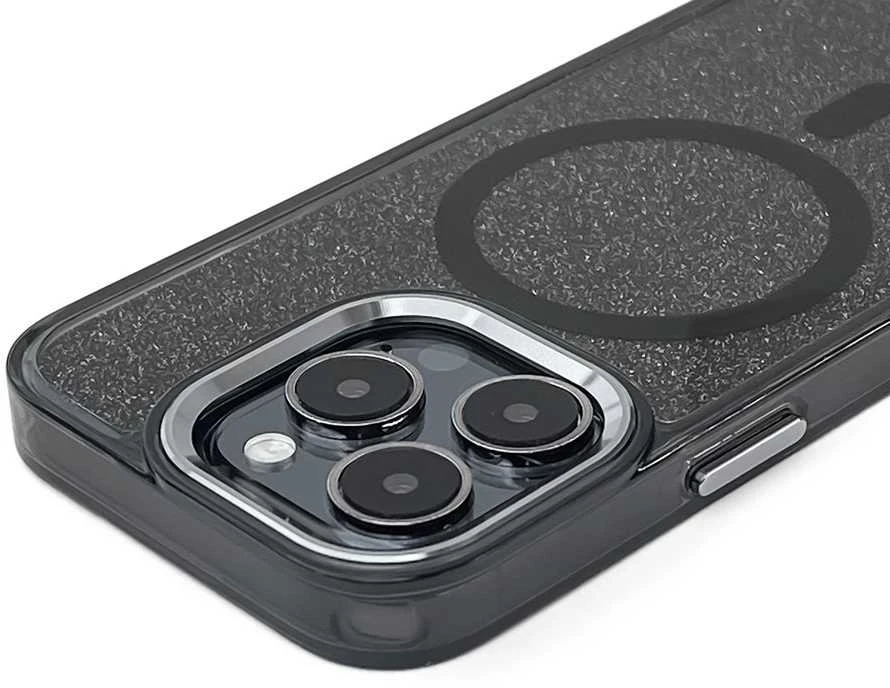 Hurtel Glitter Dėklas MagSafe Compatible skirtas Apple iPhone 17 – juodos spalvos