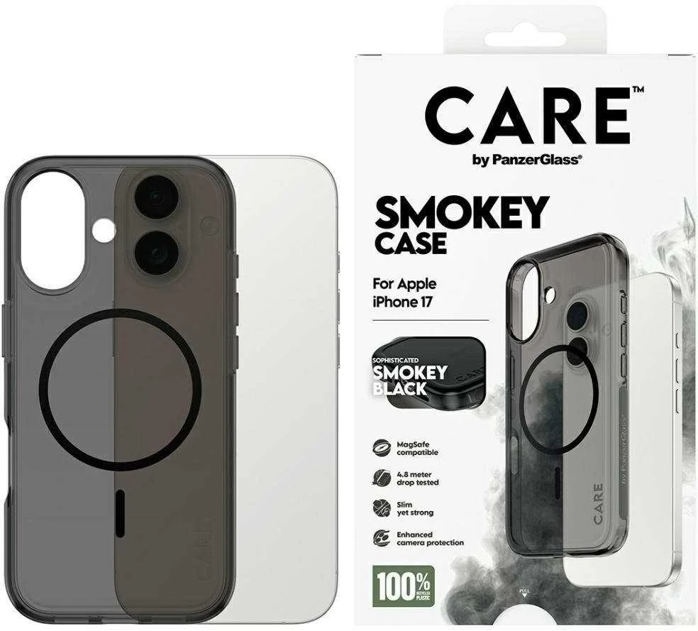 „Panzer Glass CARE by PanzerGlass Flagship Urban Explorer“ su Juodu „MagSafe iPhone 17“ dinaminiu dėklu