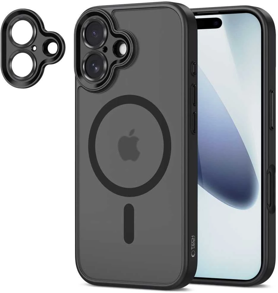 Tech-Protect MagCam MagSafe dėklas skirtas Apple iPhone 17 – matinis juodos spalvos