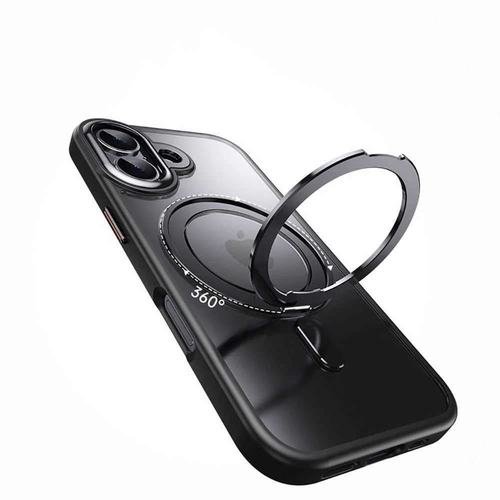 Tech-Protect MagRing MagSafe dėklas skirtas Apple iPhone 17 – matinis juodos spalvos