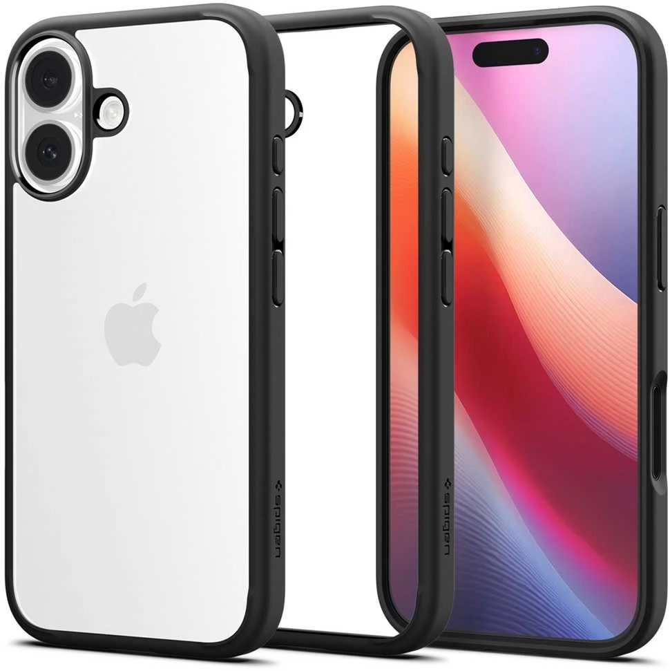 Dėklas Spigen Ultra Hybrid, matte juodas - iPhone 17