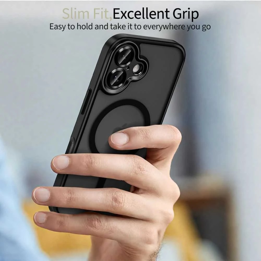 Tech-Protect MagCam MagSafe dėklas skirtas Apple iPhone 17 – matinis juodos spalvos