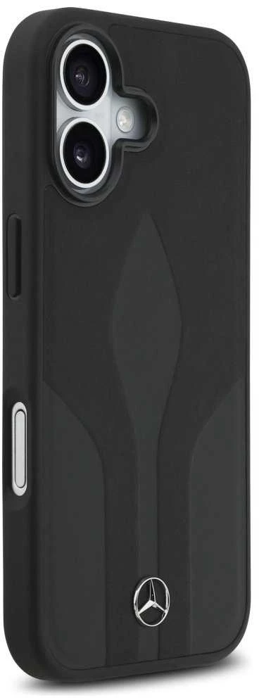 Dėklas Mercedes Leather The Move MagSafe skirtas Apple iPhone 17 juodos spalvos