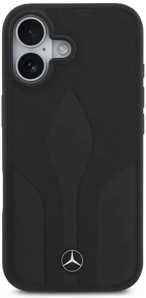 Dėklas Mercedes Leather The Move MagSafe skirtas Apple iPhone 17 juodos spalvos