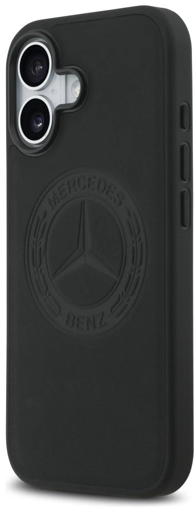 Original dėklas MERCEDES Leather Vintage Logo MagSafe skirtas Apple iPhone 17 juodos spalvos