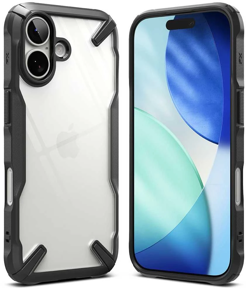 „Ringke Fusion X“ dėklas, skirtas „iPhone 17“ – Juodas