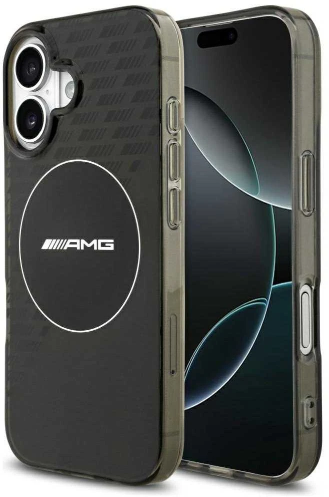 Mercedes AMG Double Layer Transparent Smocked MagSafe dėklas Apple iPhone 17 juodos spalvos