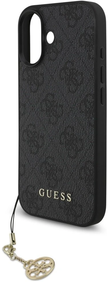 Guess 4G Charm dėklas skirtas Apple iPhone 17 Tone on Tone pilkos spalvos