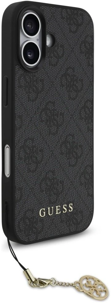 Guess 4G Charm dėklas skirtas Apple iPhone 17 Tone on Tone pilkos spalvos
