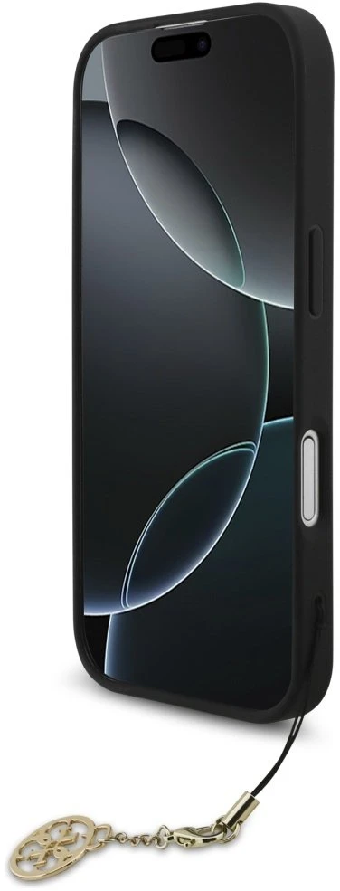 Guess 4G Charm dėklas skirtas Apple iPhone 17 Tone on Tone pilkos spalvos
