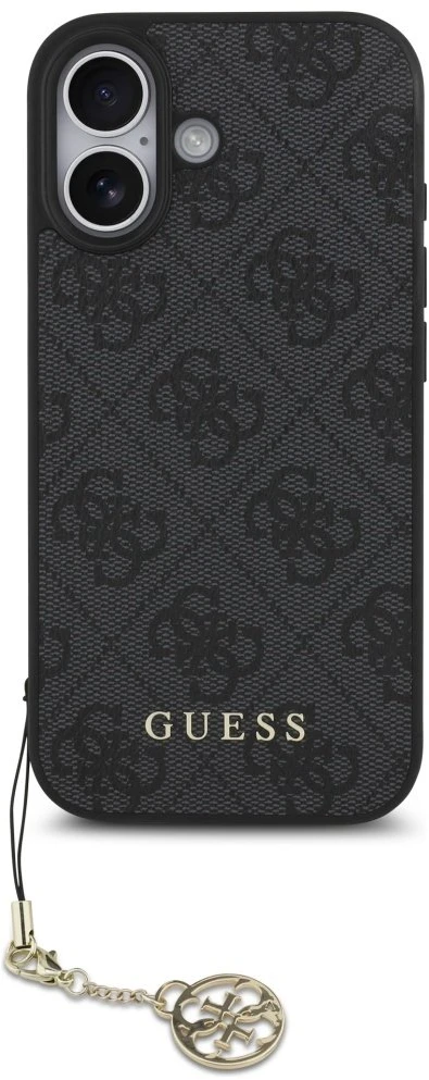 Guess 4G Charm dėklas skirtas Apple iPhone 17 Tone on Tone pilkos spalvos