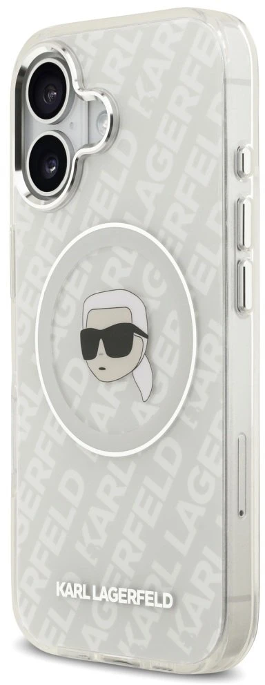 Dėklas Original Pouch Karl Lagerfeld IML Karl Head Logo MagSafe skirtas Apple iPhone 17 pilkos spalvos