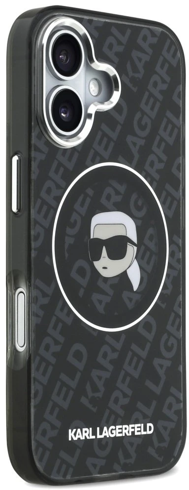 Dėklas Karl Lagerfeld IML Karl Head Logo MagSafe for Apple iPhone 17 Pro juodos spalvos
