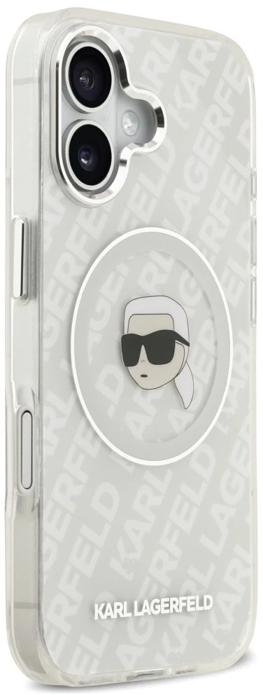 Dėklas Original Pouch Karl Lagerfeld IML Karl Head Logo MagSafe skirtas Apple iPhone 17 pilkos spalvos