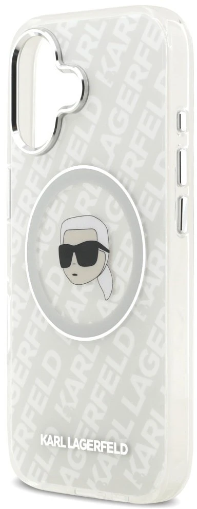 Dėklas Original Pouch Karl Lagerfeld IML Karl Head Logo MagSafe skirtas Apple iPhone 17 pilkos spalvos