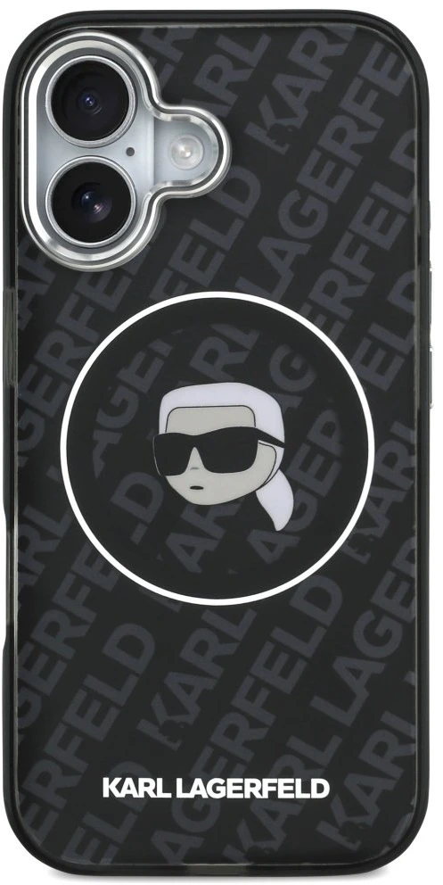 Dėklas Karl Lagerfeld IML Karl Head Logo MagSafe for Apple iPhone 17 Pro juodos spalvos