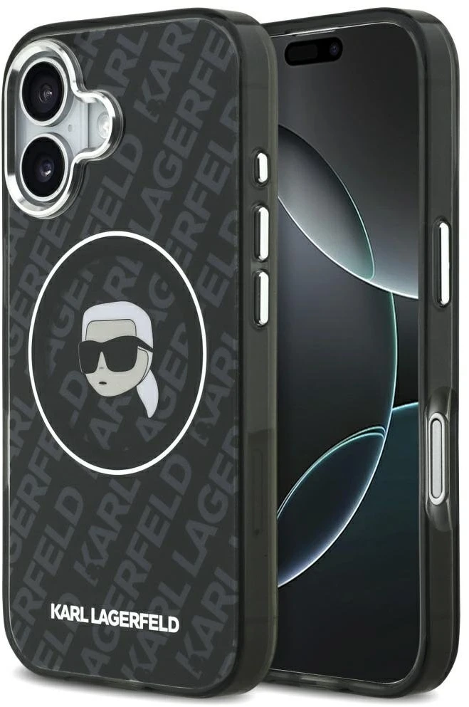 Dėklas Karl Lagerfeld IML Karl Head Logo MagSafe for Apple iPhone 17 Pro juodos spalvos