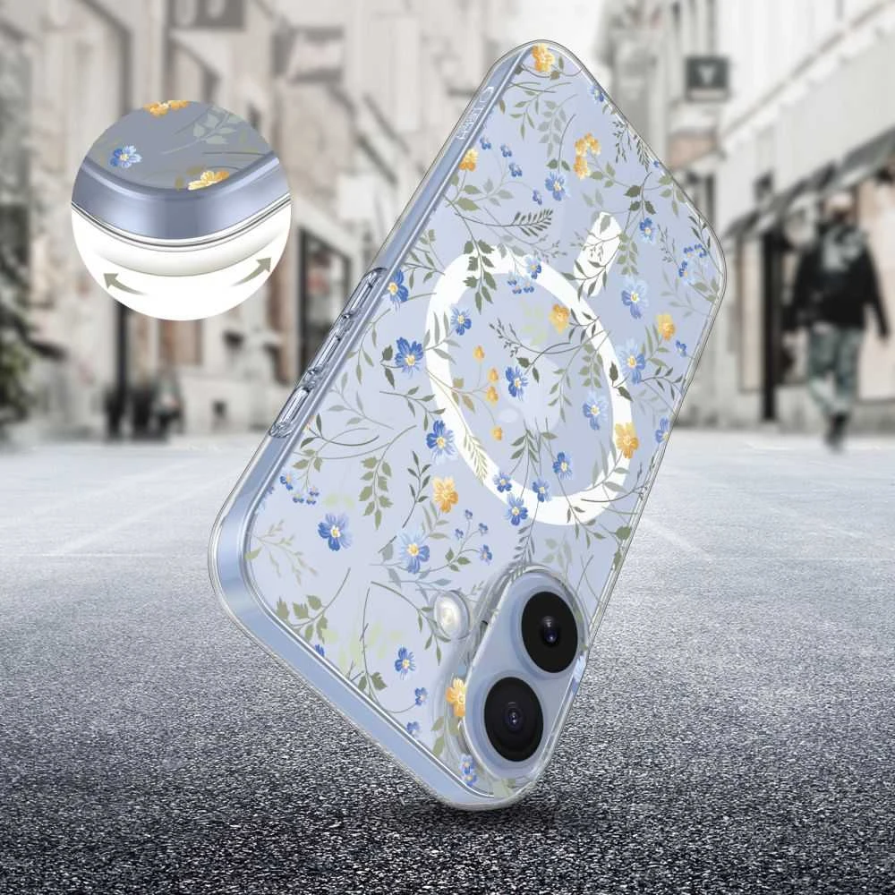 Tech-Protect FlexAir MagSafe dėklas skirtas Apple iPhone 17 – Daisies with Leaves