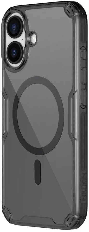 Nillkin Nature TPU Pro Magnetic dėklas suderinamas su MagSafe skirtas Apple iPhone 17 – Translucent juodos spalvos
