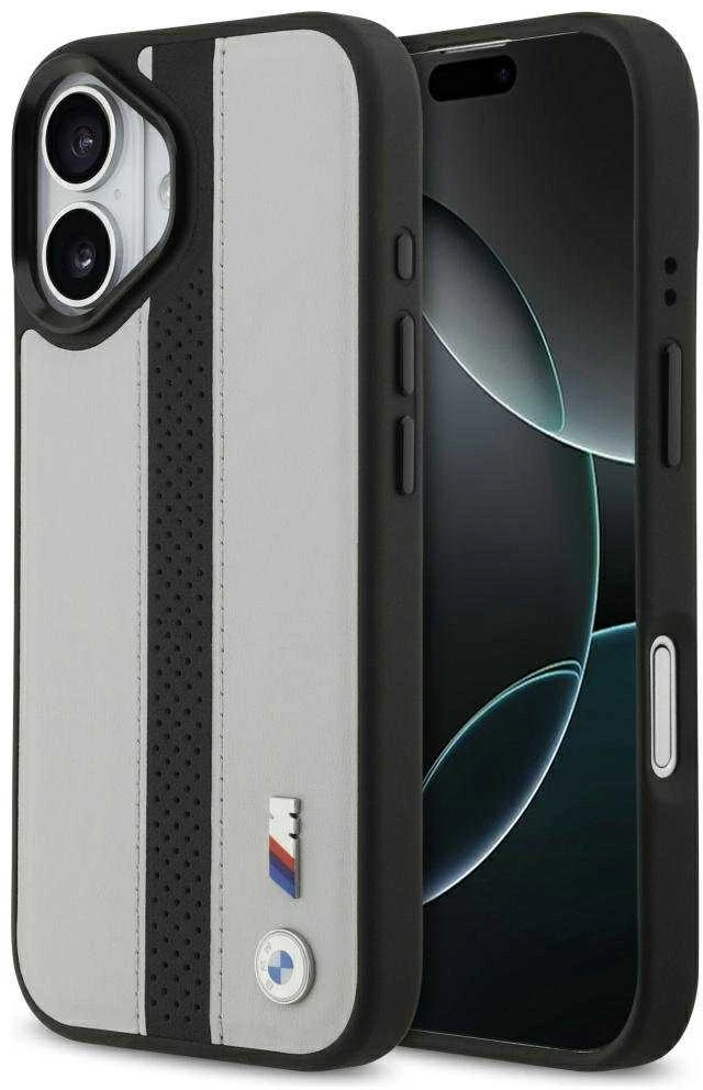 Dėklas BMW M perforuotos juostelės logotipu MagSafe Apple iPhone 17 pilkas