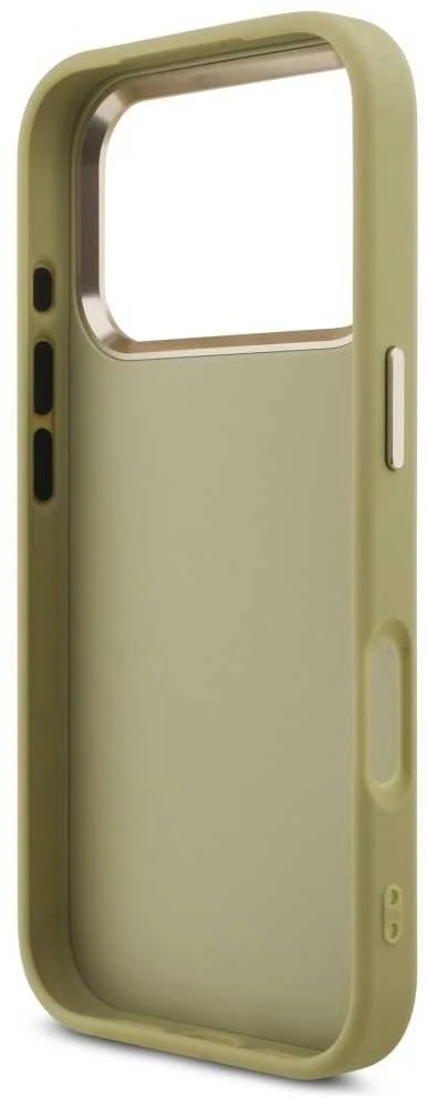 Guess Fixed Glitter Big 4G Metal Frame dėklas skirtas Apple iPhone 17 Pro aukso spalvos