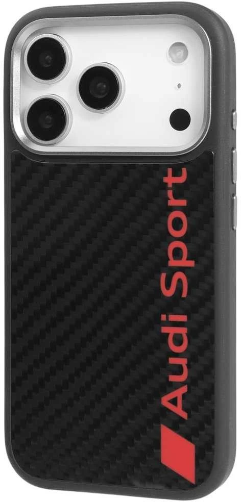 Dėklas Audi R8 Carbon Fiber MagSafe Apple iPhone 17 Pro juodos spalvos