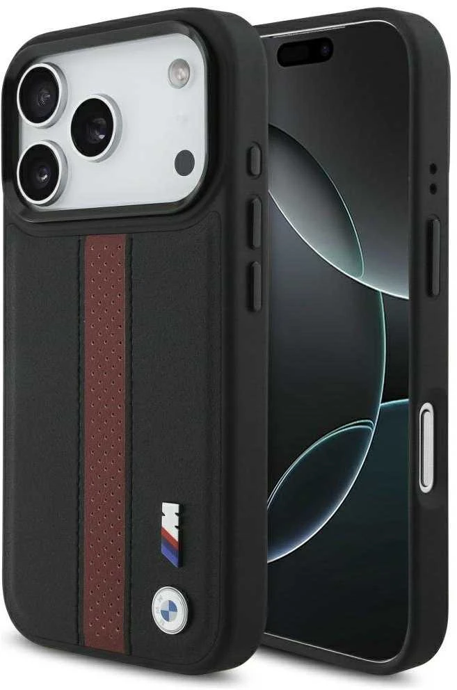 Dėklas BMW M Perforated Stripe Logo MagSafe Apple iPhone 17 Pro red