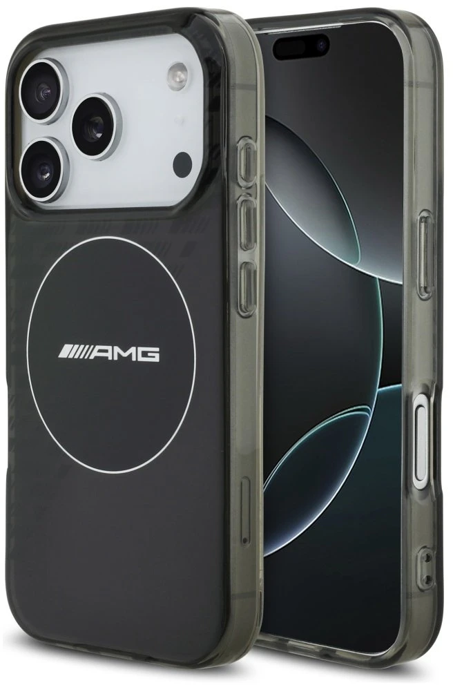 Mercedes Dėklas AMG Double Layer Transparent Smocked MagSafe for Apple iPhone 17 Pro juodos spalvos
