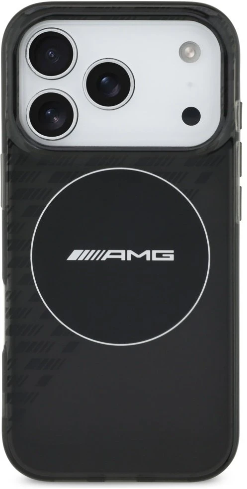 Mercedes Dėklas AMG Double Layer Transparent Smocked MagSafe for Apple iPhone 17 Pro juodos spalvos