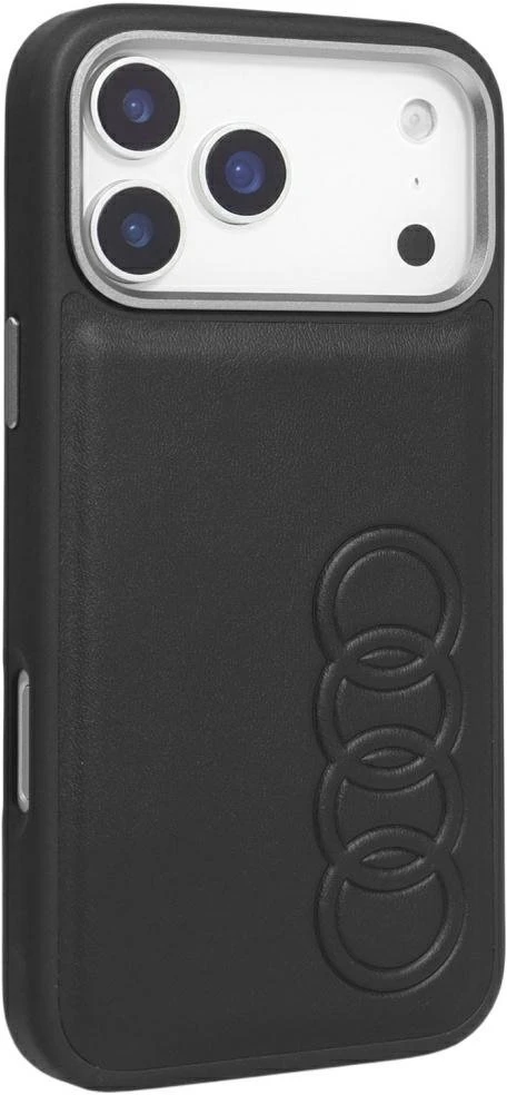 Dėklas Audi TT Synthetic Leather MagSafe Apple iPhone 17 Pro juodos spalvos
