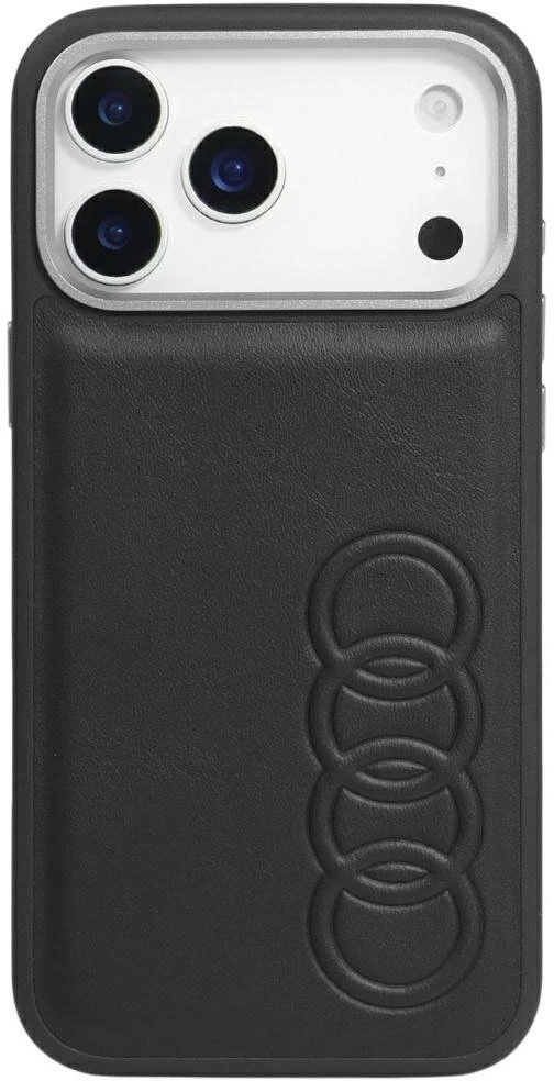 Dėklas Audi TT Synthetic Leather MagSafe Apple iPhone 17 Pro juodos spalvos