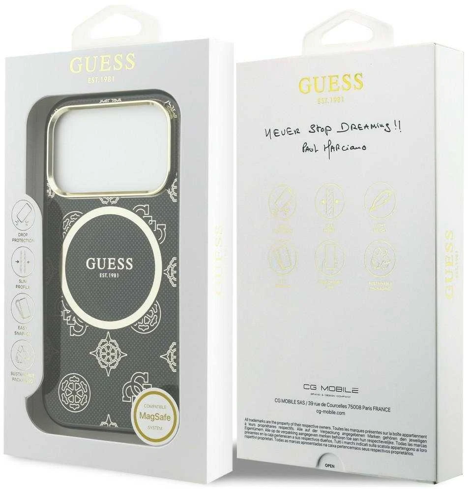 „Guess IML Peony Dot MagSafe“ dėklas, skirtas „iPhone 17 Pro“ – Juodas