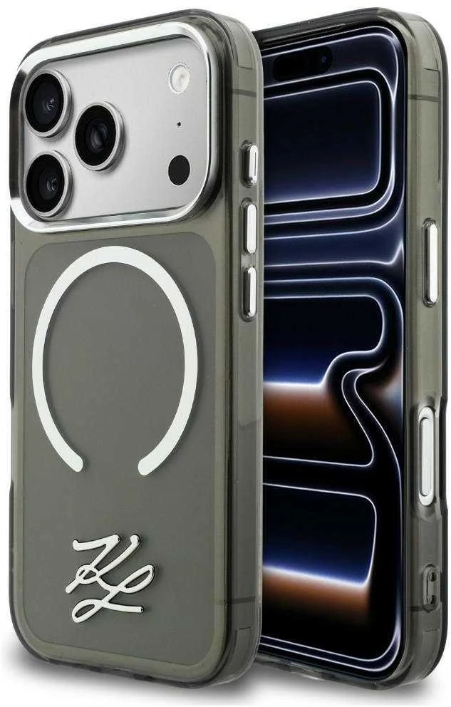 Dėklas Karl Lagerfeld IML KL Script Logo MagSafe Case for iPhone 17 Pro - Juodas