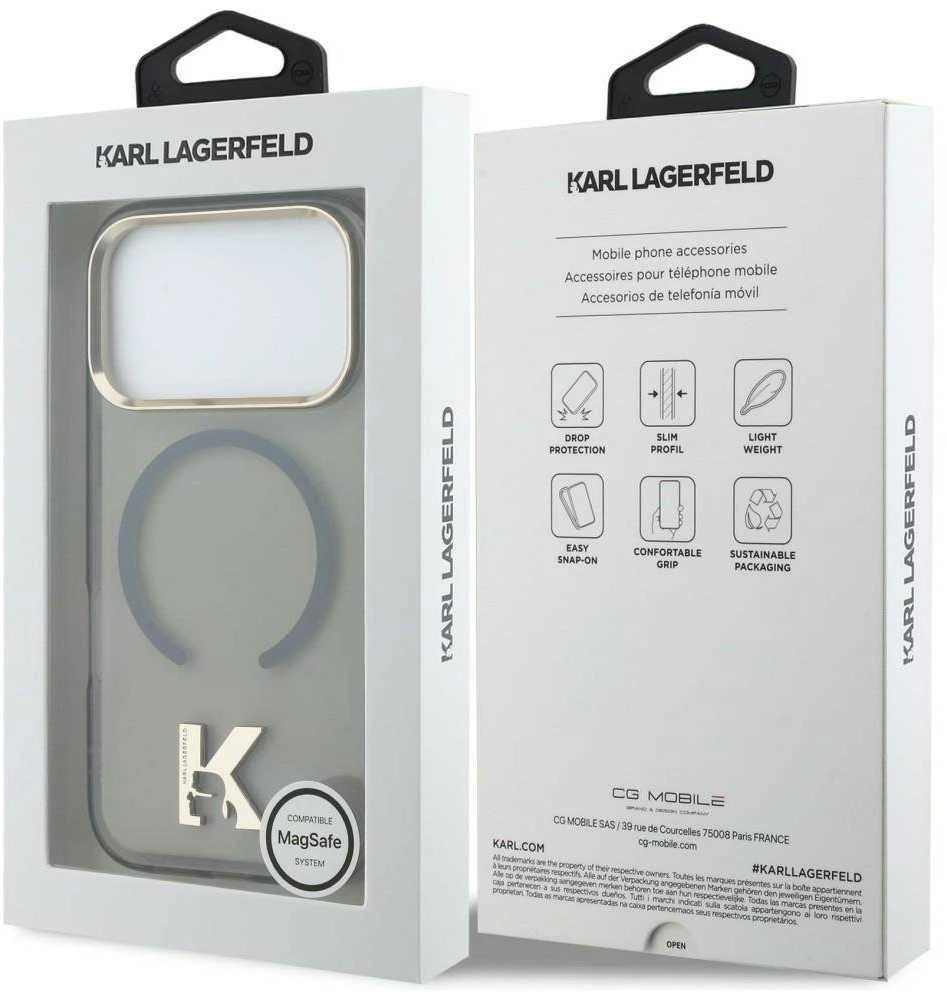 Karl Lagerfeld IML K galvos logotipo „MagSafe“ dėklas, skirtas iPhone 17 Pro - Juodas