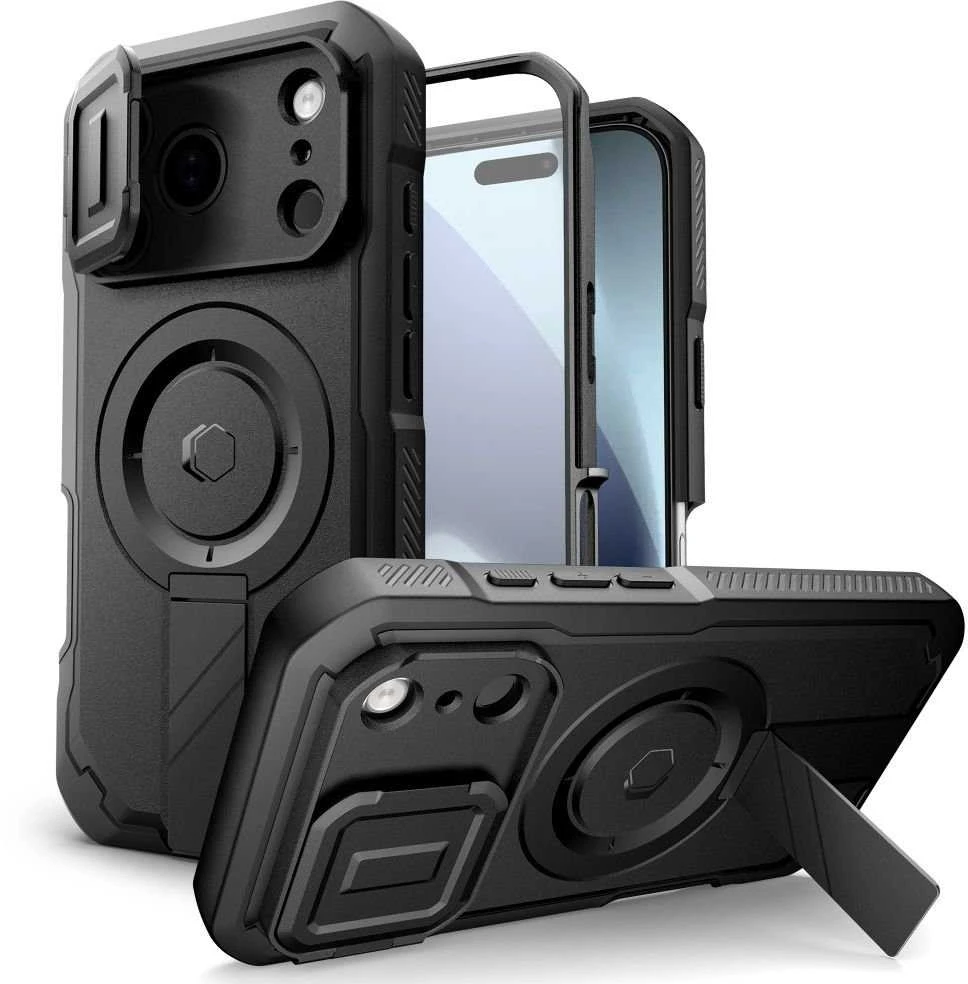 Tech-Protect Kevlar MagSafe dėklas skirtas Apple iPhone 17 Pro – juodos spalvos