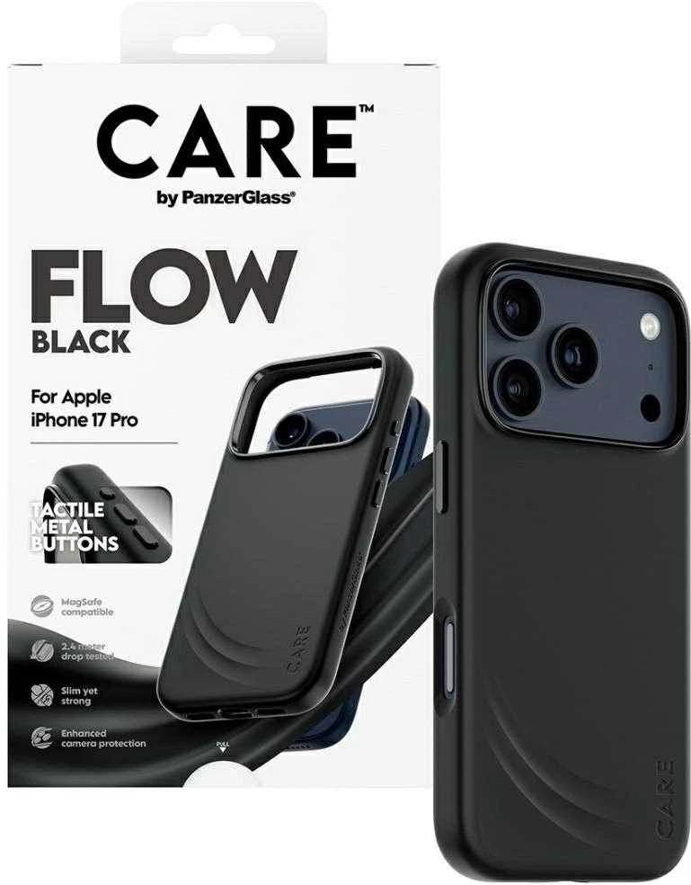 „Panzer Glass CARE by PanzerGlass“ su „FLOW MagSafe“ dėklu, skirtu „iPhone 17 Pro“ – Juodas