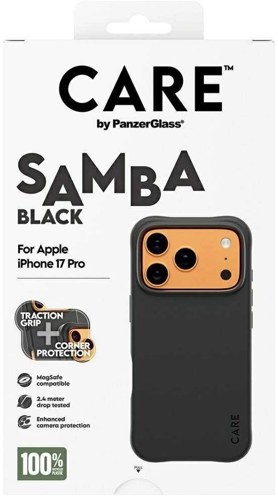 „Panzer Glass CARE“ iš „PanzerGlass“ madingas „Samba MagSafe iPhone 17 Pro“ juodas