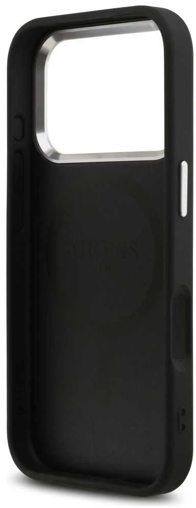 Guess 4G MagSafe dėklas skirtas Apple iPhone 17 Pro juodos spalvos
