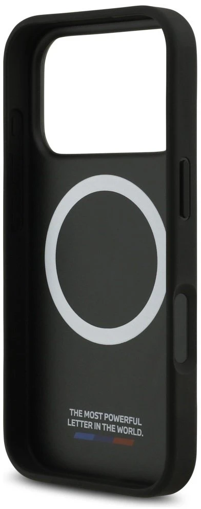 Dėklas BMW M Carbon Tricolor Line MagSafe Apple iPhone 17 Pro juodos spalvos