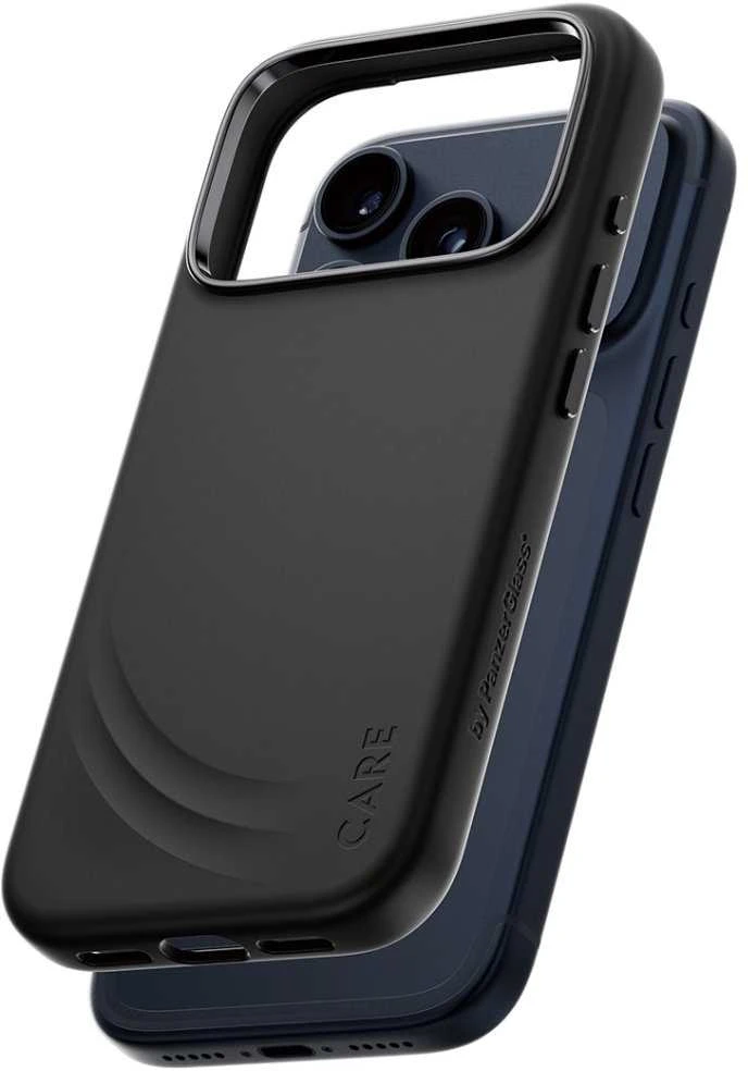 „Panzer Glass CARE by PanzerGlass“ su „FLOW MagSafe“ dėklu, skirtu „iPhone 17 Pro“ – Juodas