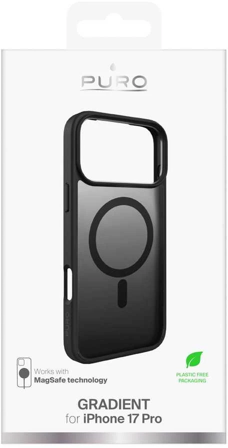 Puro Gradient TPU MagSafe Compatible dėklas skirtas Apple iPhone 17 Pro – juodos spalvos
