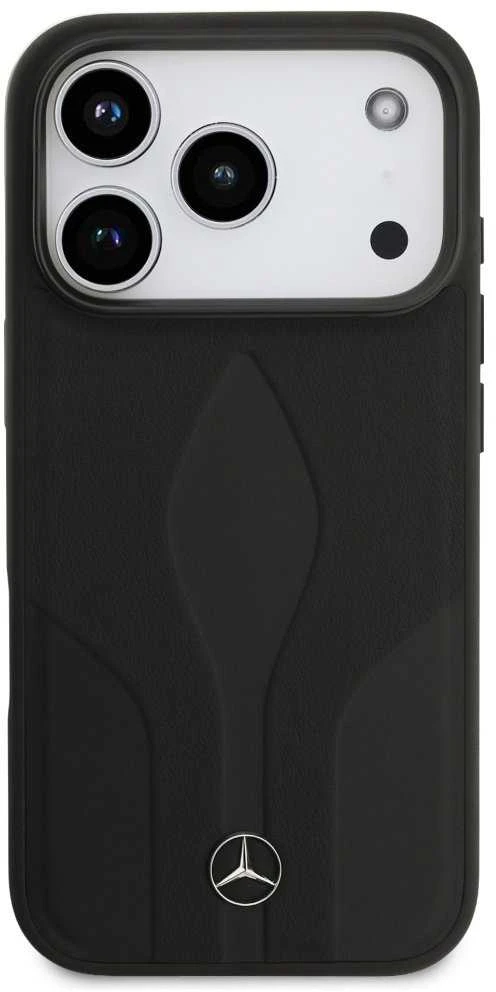 Dėklas Mercedes Leather The Move MagSafe skirtas Apple iPhone 17 Pro juodos spalvos