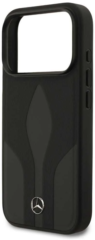 Dėklas Mercedes Leather The Move MagSafe skirtas Apple iPhone 17 Pro juodos spalvos
