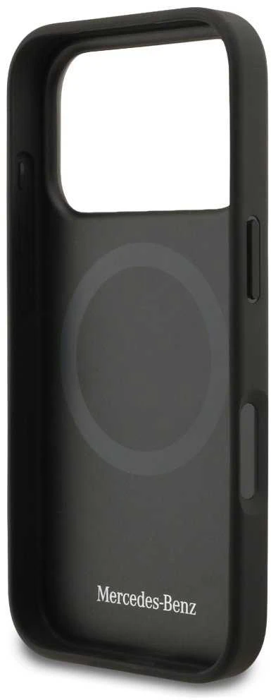 Dėklas Mercedes Leather The Move MagSafe skirtas Apple iPhone 17 Pro juodos spalvos
