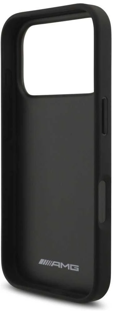 Mercedes Dėklas AMG Leather Debossed Lines Logo Apple iPhone 17 Pro juodos spalvos