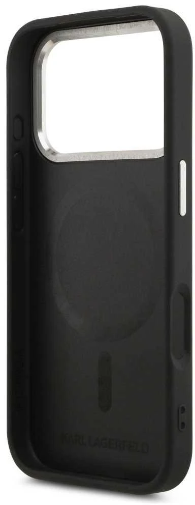 Karl Lagerfeld Karl RSG Logo MagSafe dėklas skirtas Apple iPhone 17 Pro juodos spalvos
