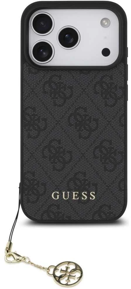 Guess 4G Charm dėklas skirtas Apple iPhone 17 Pro Tone on Tone pilkos spalvos