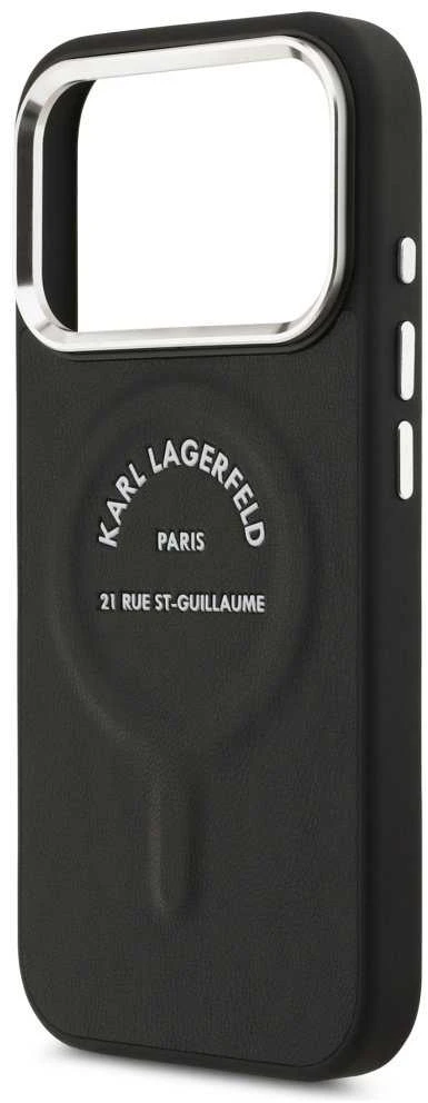 Karl Lagerfeld Karl RSG Logo MagSafe dėklas skirtas Apple iPhone 17 Pro juodos spalvos