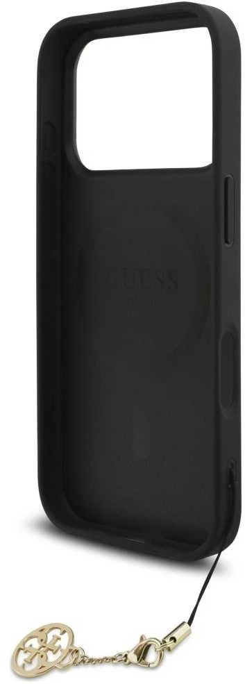 Guess 4G Charm dėklas skirtas Apple iPhone 17 Pro Tone on Tone pilkos spalvos